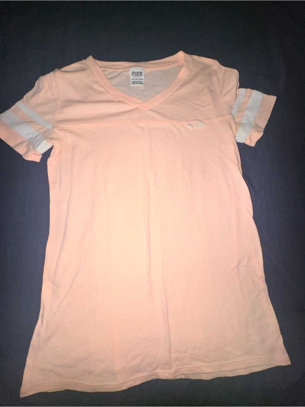 PINK Victoria's Secret Peach V‑Neck Tee